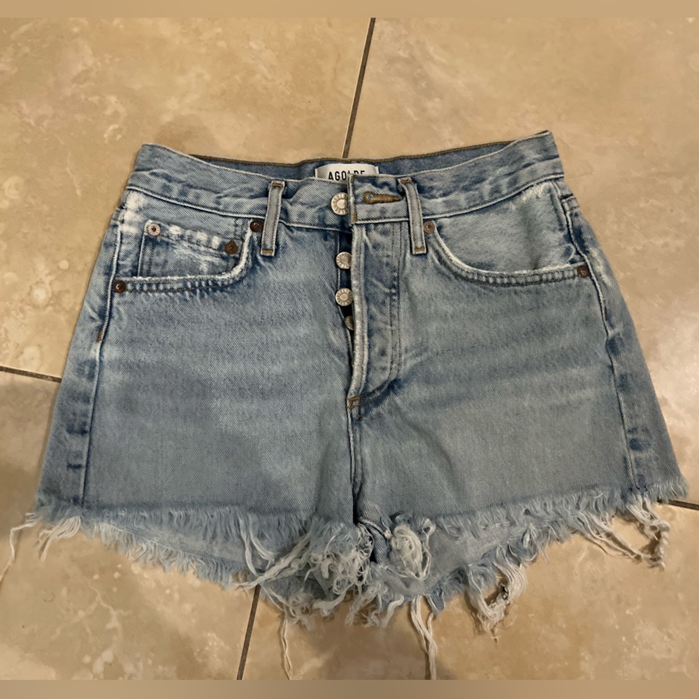 Agolde Parker High Rise Denim Shorts